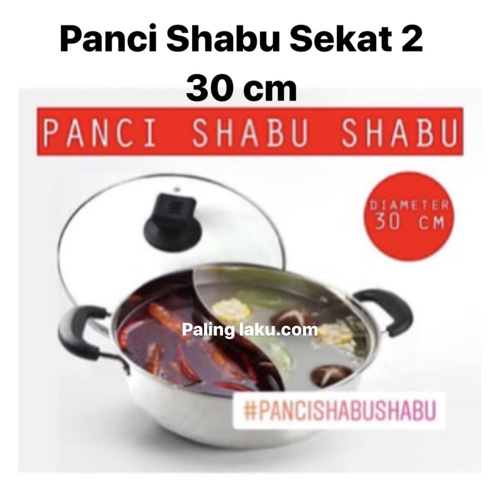 Panci Stainless hotpot shabu 2in1 30 cm steambot Mangkok suki pan
